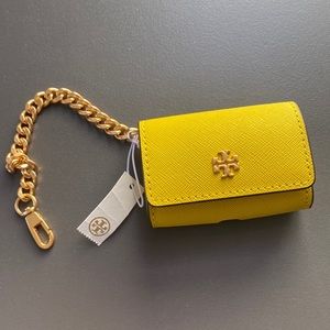 NWT Tory Burch yellow AirPod Case